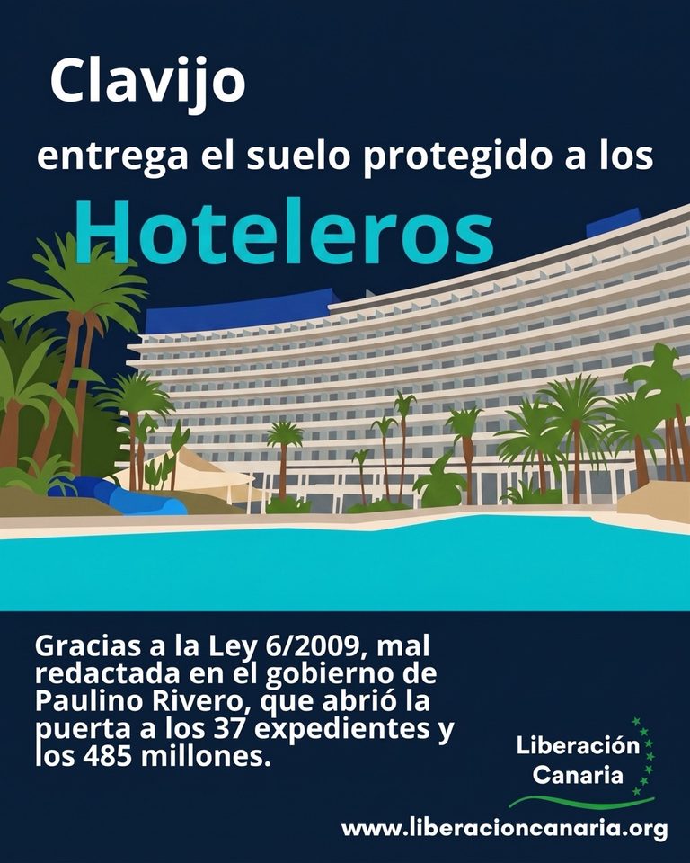 Clavijo entrega el suelo protegido a los hoteleros y pasa la factura a los canarios